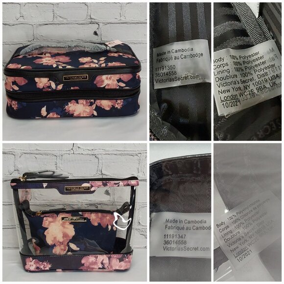 'VICTORIA'S SECRET' COSMETIC BAG'S COMPLETE 3-PIECE TRAVEL SET - Picture 13 of 16